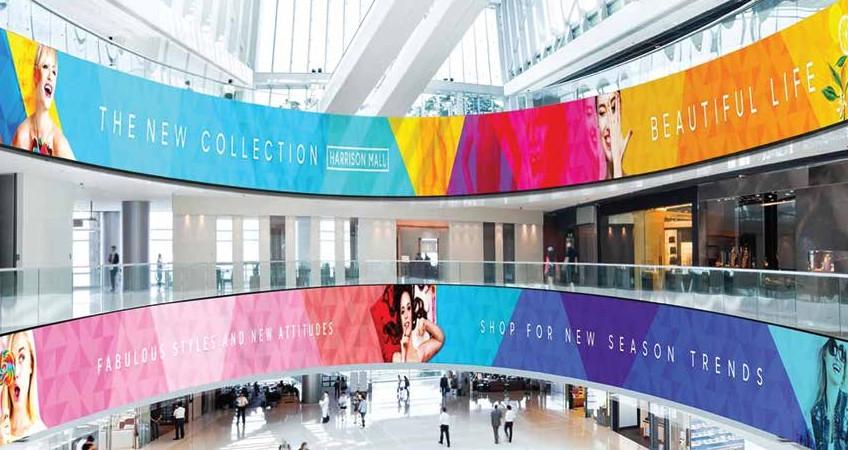 Shopping mall screen installation from the LED display catalog